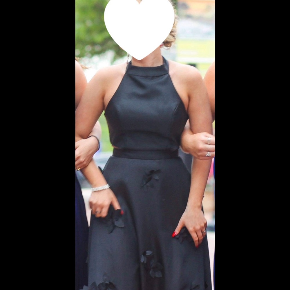Elegant Black Halter Dress